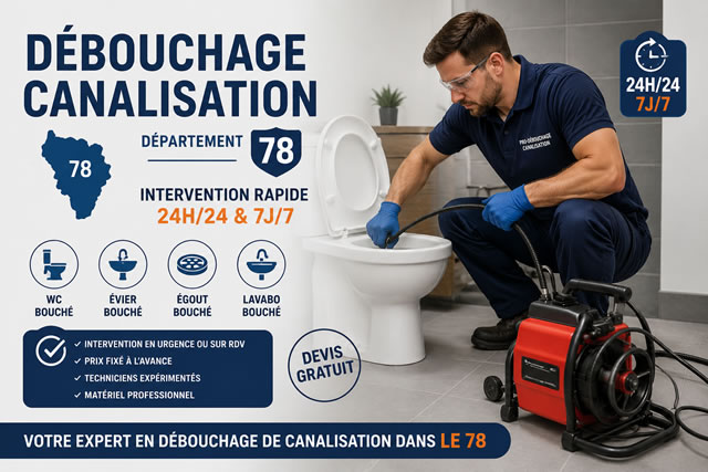 Débouchage canalisation 24h/24 et 7j/7
